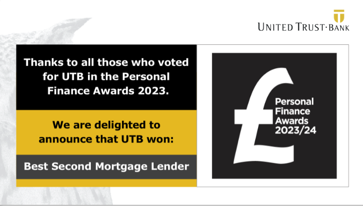 United Trust Bank named ‘Best Second Mortgage Lender’ at the Personal Finance Awards 2023