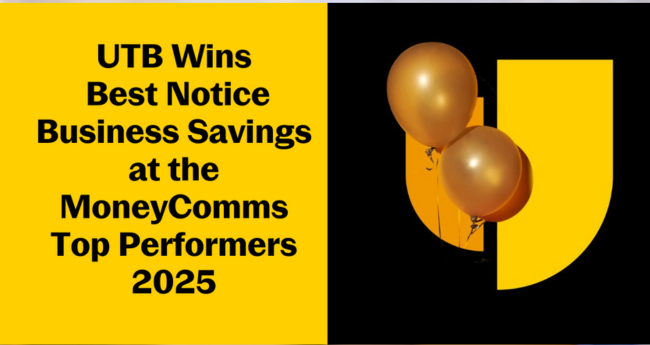 United Trust Bank Named ‘Best for Notice Business Savings’ in the MoneyComms Top Performer Awards 2025